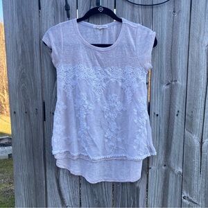 Rewind Light Gray Lace Blouse